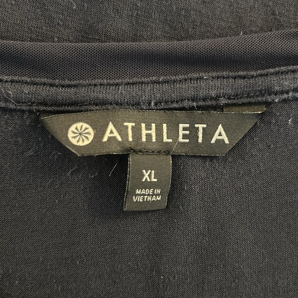 Athleta Navy Blue Sheer Trim Yoga Workout Athletic Tank Top Size Extra Large - Picture 5 of 6